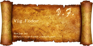 Vig Fodor névjegykártya